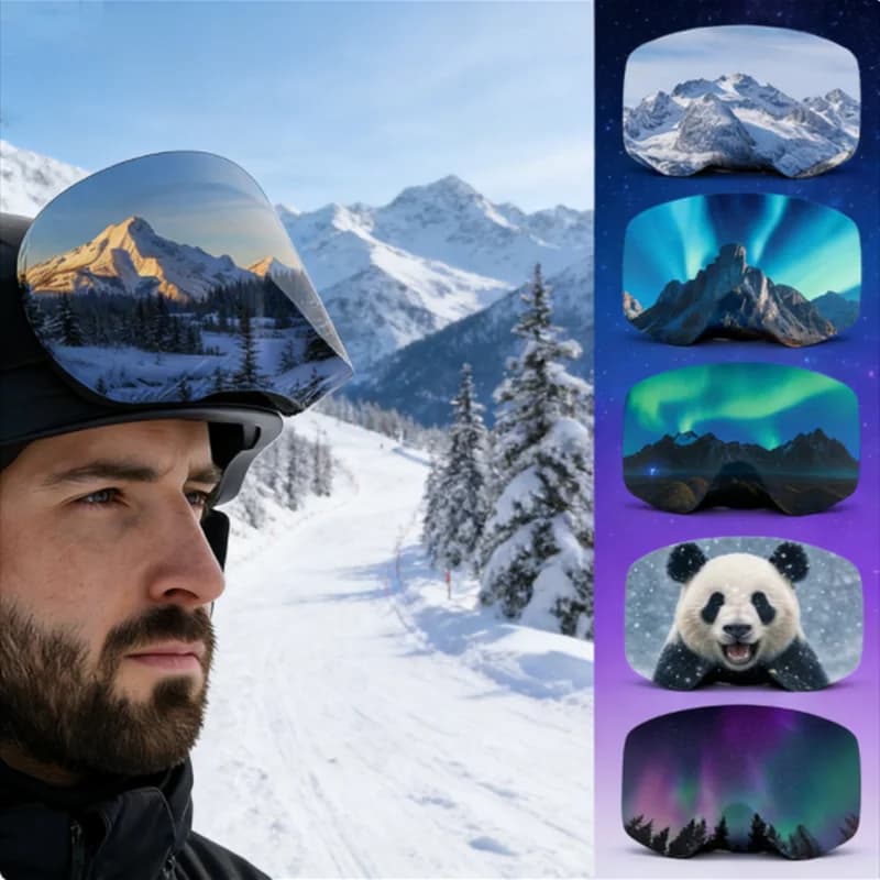Custodia Portatile per Occhiali da Sci - Cover Protettiva Estensibile Anti-Graffio e Anti-Polvere, Borsa da Viaggio per Occhiali da Neve
