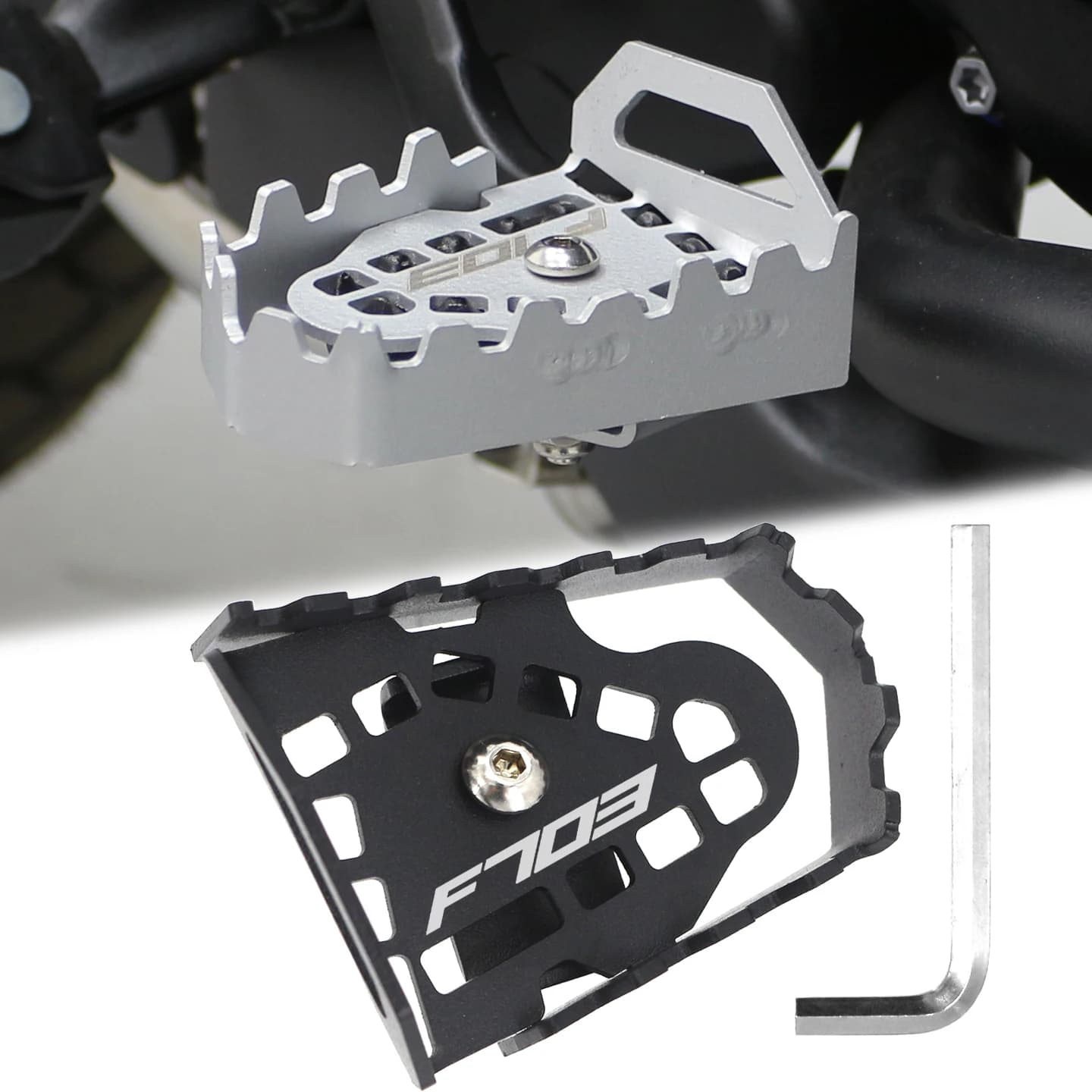 Estensione Pedale Freno Posteriore Moto Antiscivolo per Zontes 703F 2024-2026 - Accessori Poggiapiedi