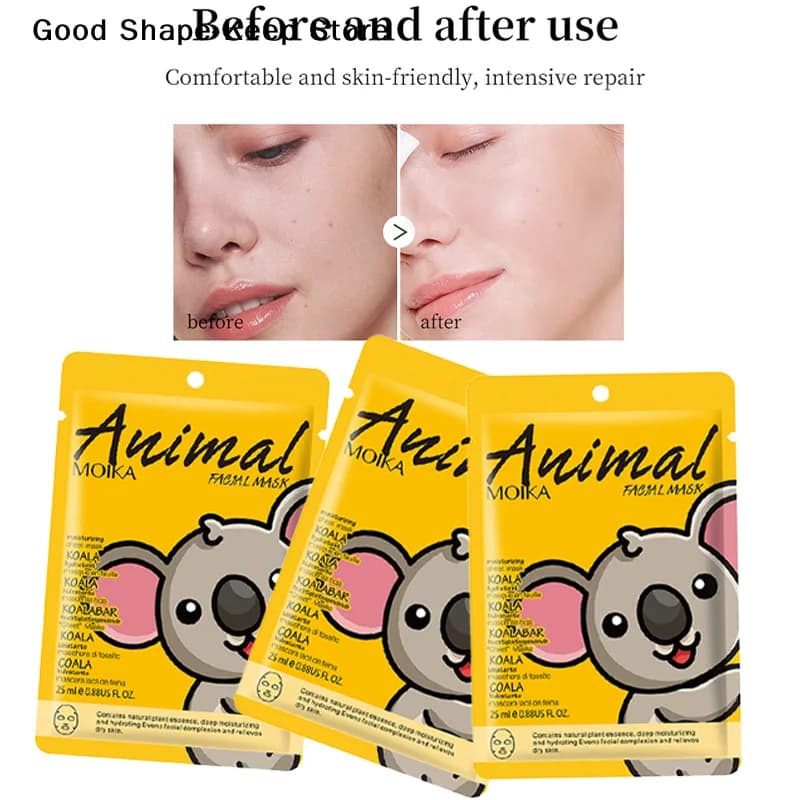 MOIKA Maschere Viso Hydrating to Koala, Skin Care, Lenitive Treatment, Pack of 1/5/10/20 25ml