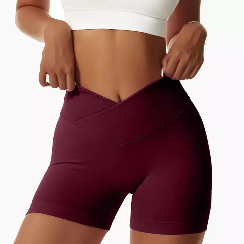 Pantaloncini da yoga estivi a vita alta senza cuciture Leggings sportivi elasticizzati Pantaloncini da ciclismo traspiranti da donna Pantaloncini da palestra per sollevamento glutei da donna