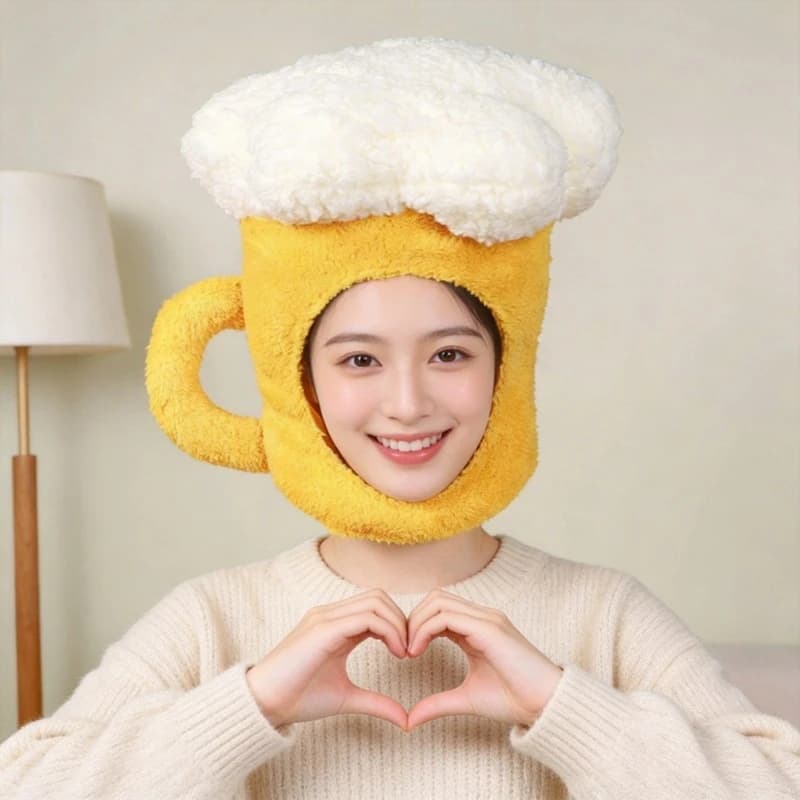 Cappello a Forma di Boccale di Birra, Divertente Accessorio per Foto Booth, Streaming Live, Decorazione per Feste