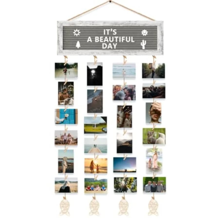 Picture Frames Collage Wall Decor Hanging Photo Display, Birthday Gifts for Mom Grandma Teen Girl, Felt Letter Board with 270 L