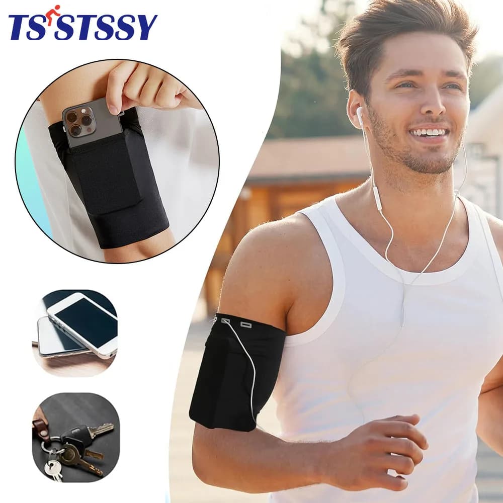 Sports Arm Bag Phone Holder for Running, Cell Phone Arm Bands, Phone Strap Armband for Men Women Running, Walking, Hiking,Biking