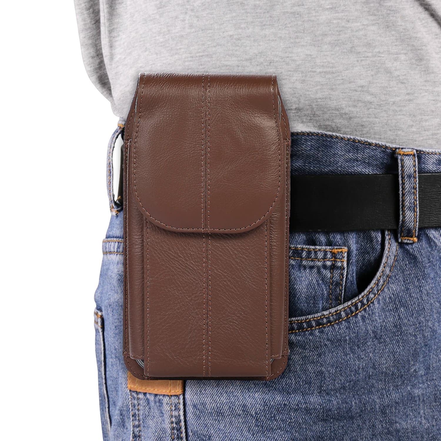 Leather Men Waist Bag Belt Clip Phone Case For Samsung S25 S24 Ultra S23 S22 Plus,Galaxy A15 A16 A56 A55 A54 A53 Holster Pouch