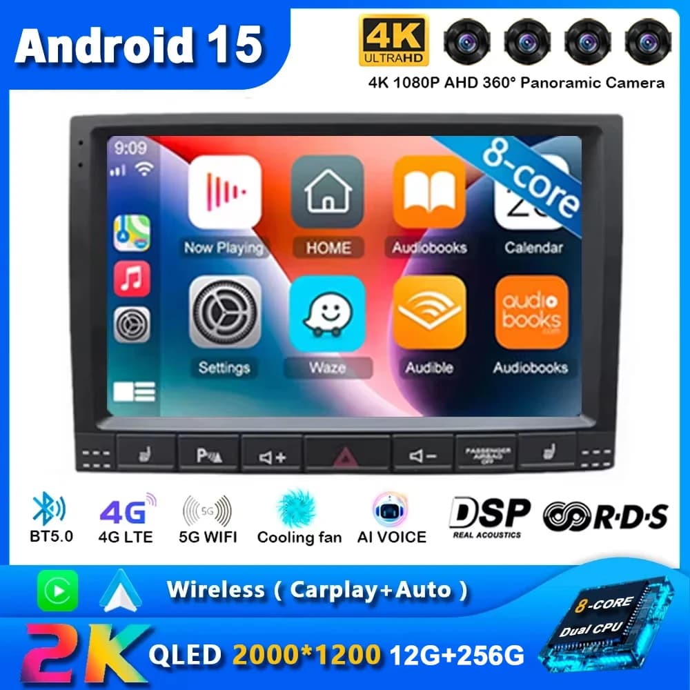 Android 15 Per Volkswagen VW Touareg 2002 - 2012 Autoradio Auto Multimedia Lettore di Navigazione GPS WIFI Stereo Carplay Touchscreen