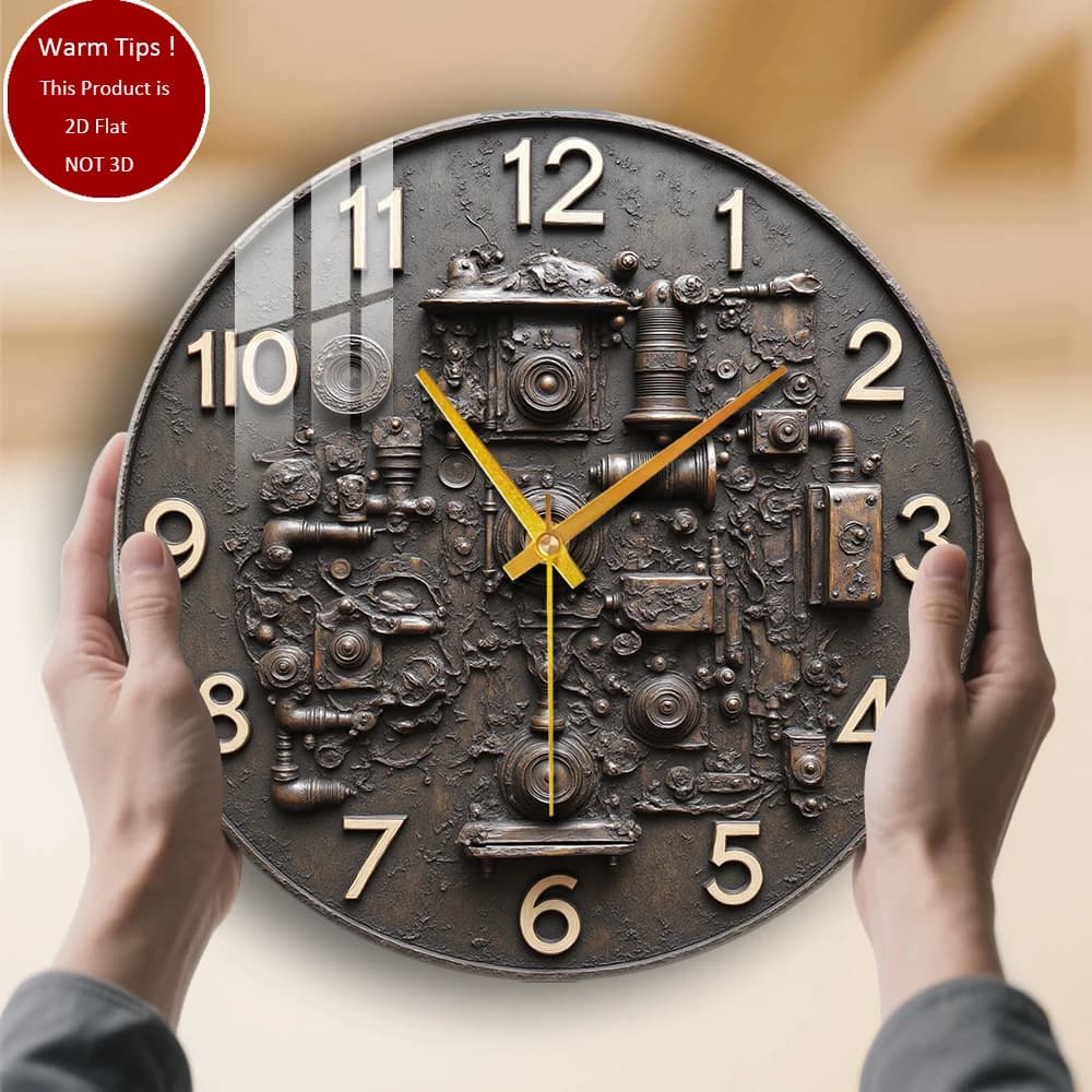 Tempered Glass Wall Clock Steampunk Mechanical Clock Suitable for Wall Decorations or Table Display everywhere