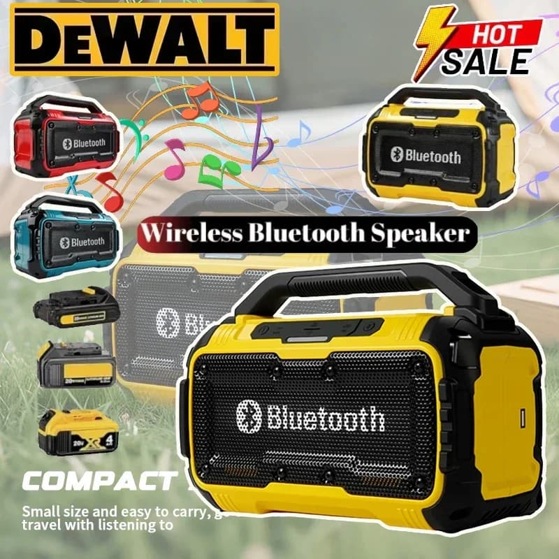 Original Bluetooth Speaker Dewalt 2026, Subwoofer Wireless, Stereo Surround Diffuser for Milwaukee/Makita