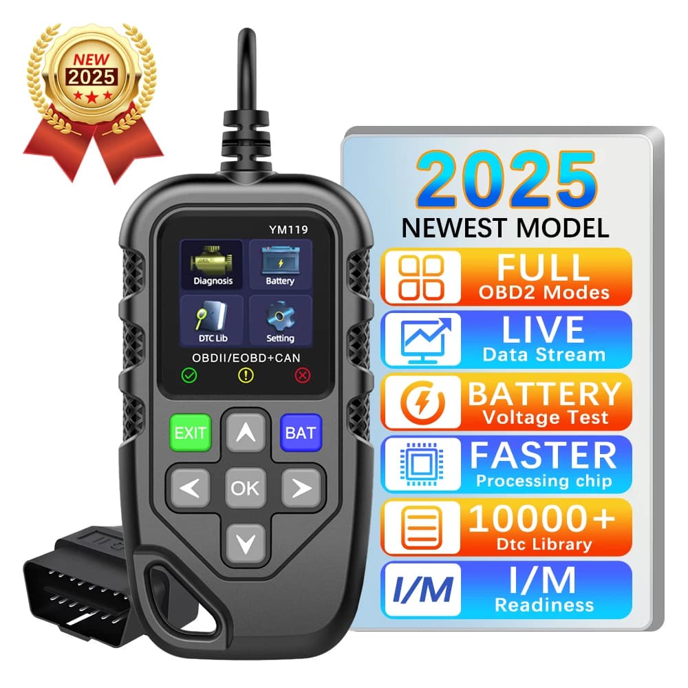 Lavoro multilingue per tutte le Auto strumento diagnostico automatico per Auto lettore di codici OBD2 YM119 Scanner OBDII codici chiari/cancellabili