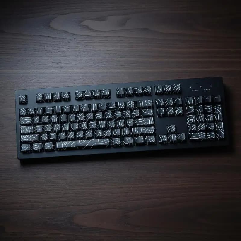 Tasti topografici con linee di contorno che brillano attraverso il PBT, profilo Cherry, stampa laterale retroilluminata per tastiera meccanica MX Gamer