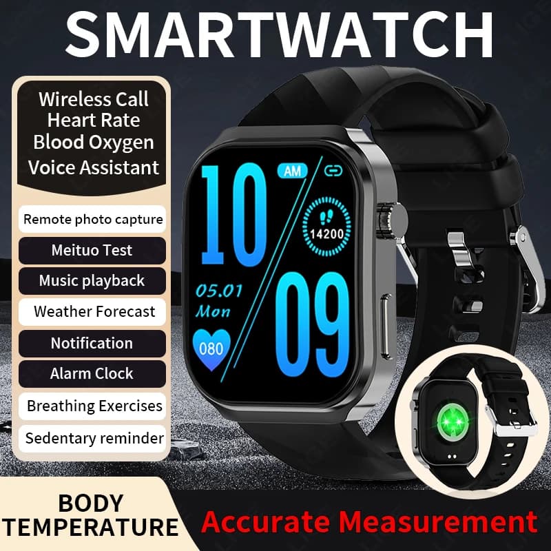 Nuovo Smartwatch per la Salute Uomo, Monitor Pressione Sanguigna, Acido Urico, Grasso nel Sangue, Schermo AMOLED, Chiamate Bluetooth, Smartwatch Sportivo Donna 2026