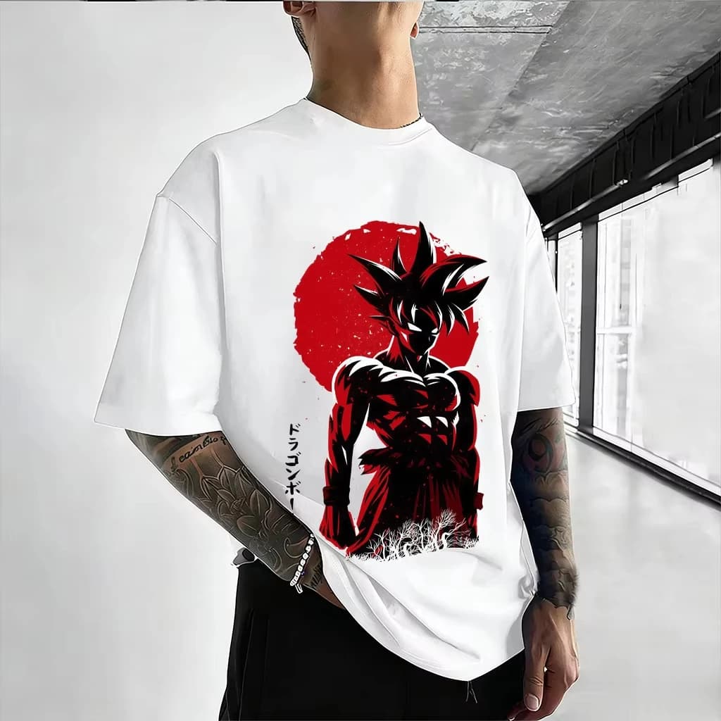 2026 New Mecha Anime Print T Shirt Unisex Vintage Washed Short Sleeve Casual Streetwear Tops