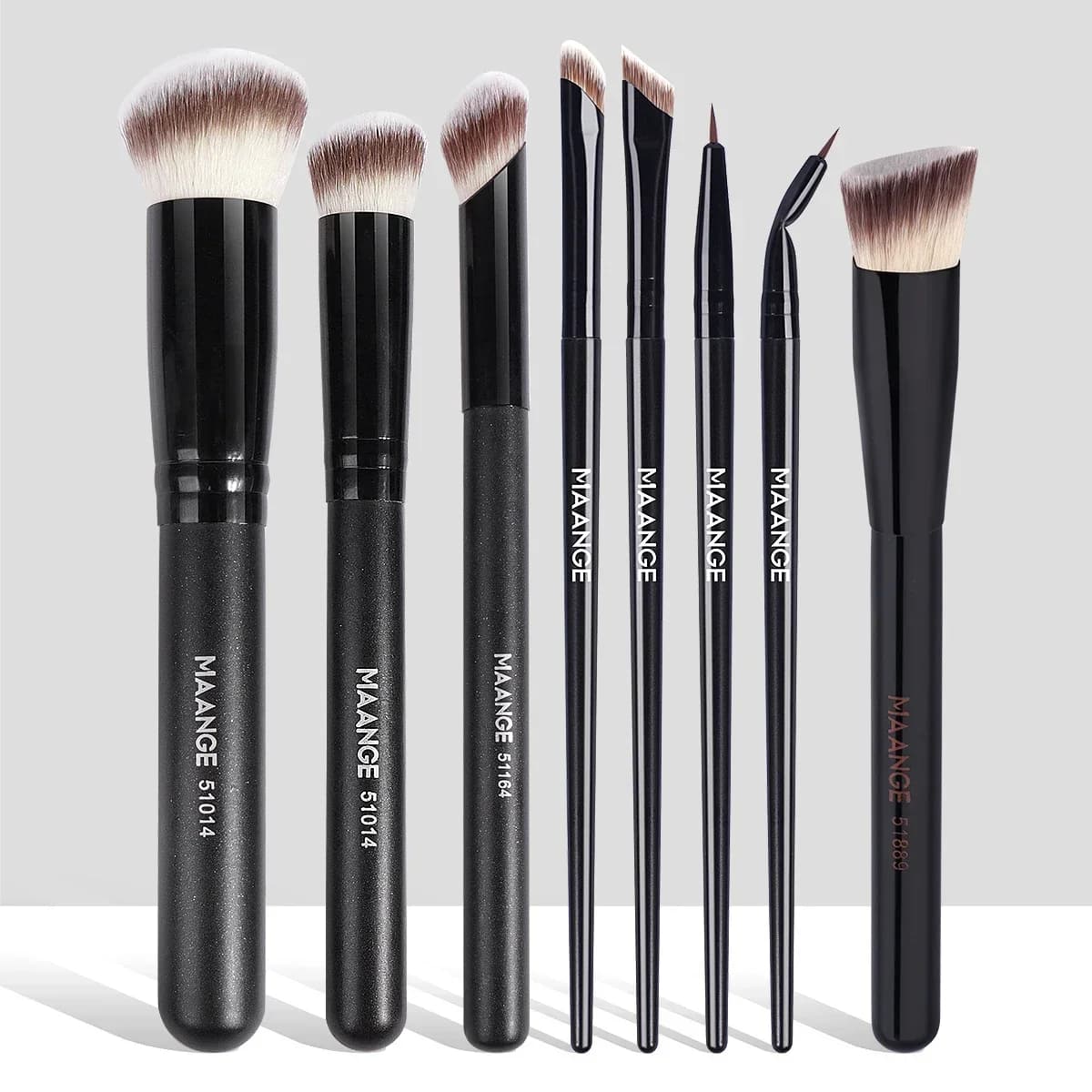 Set di Pennelli da Trucco 8 Pezzi, Premium Sintetici per Fondotinta, Contorno, Correttore, Ombretto, Sfumatura e Eyeliner