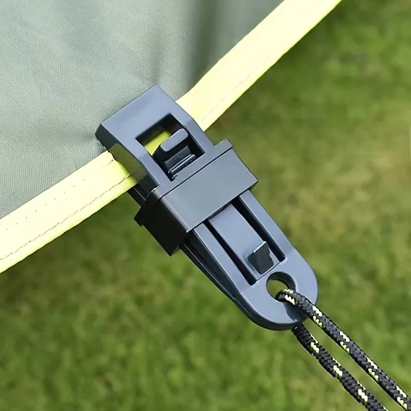 5/10PCS Multifunctional Tent Guyline Tensioner Wind Rope Buckle Tarp Clip Fix Clamp for Outdoor Camping Rain Fly Tarpaulin