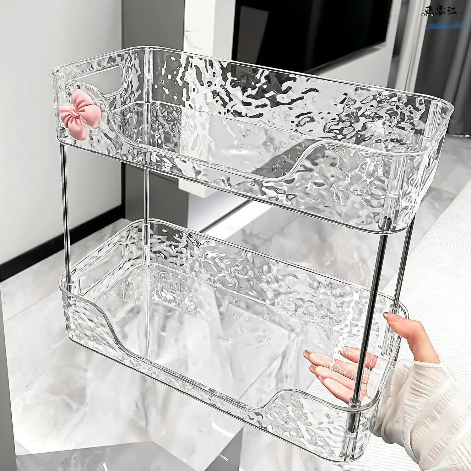 Acrylic Transparent Cosmetic Storage Box Makeup Room Desktop Organizer Perfume Shelf Skin Care Products Rectangular Plastic Box