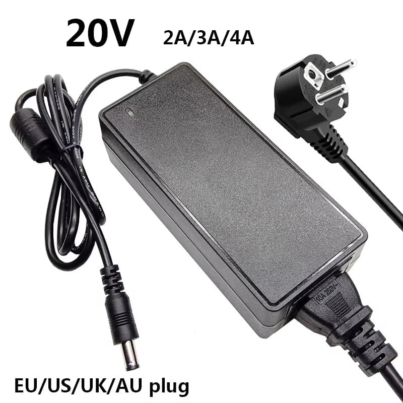20V 3A 2A 4A Adattatore di Alimentazione Universale 20 Volt DC Adattatore Convertitore 20V3A Commutazione EU US UK AU Spina 5.5x2.5mm Adaptador