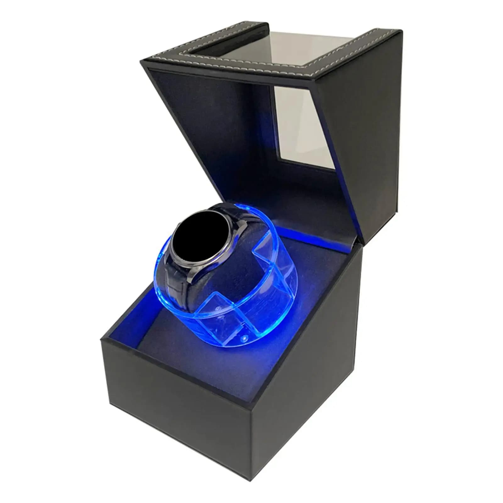 Single Watch Winder Box Watch Case with Quiet Motor Flexible Watch Pillows USB