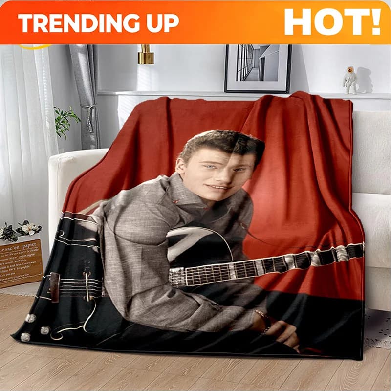 Customize 3D Printing Johnny Hallyday Rock Star Soft Flannel Blankets,Throw Blanket Comfortable Blanket for Picnic Beds Home Bed
