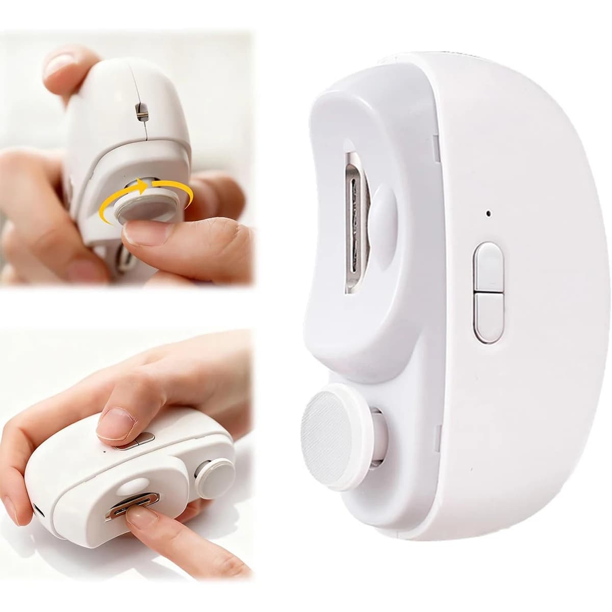 Electric Nail Cutters with Light, Automatic Finishing, Polishing and sanding, Rechargeable, Suitable for the Care of Newborn and Adult Nails