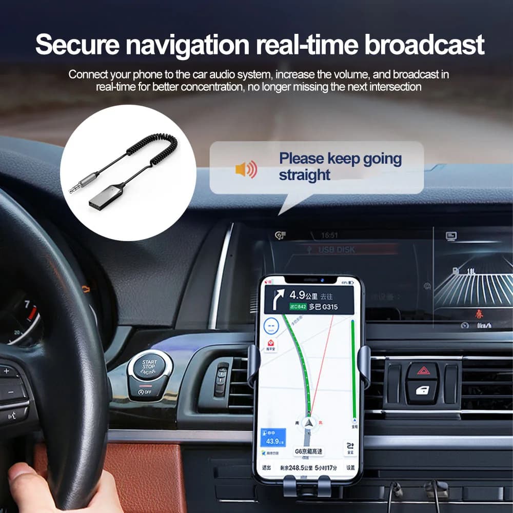 Adattatore ausiliario Audio per auto Bluetooth microfono musicale Usb Bluetooth 5.0 Kit vivavoce per trasmettitore Bluetooth per auto