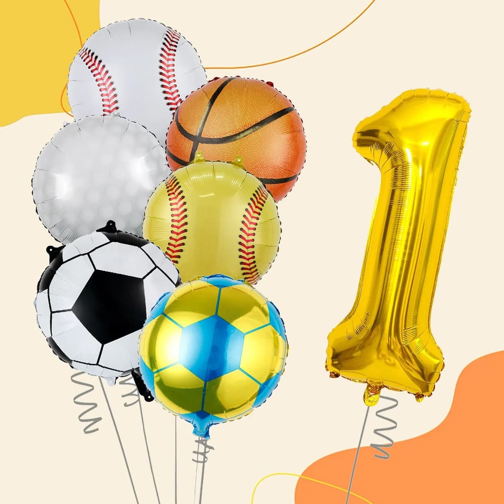 Sports Theme Balloon Set - Balloon Shape Balloon, Basketball, Volleyball, Golf for Birthday, Baptism, Anniversary