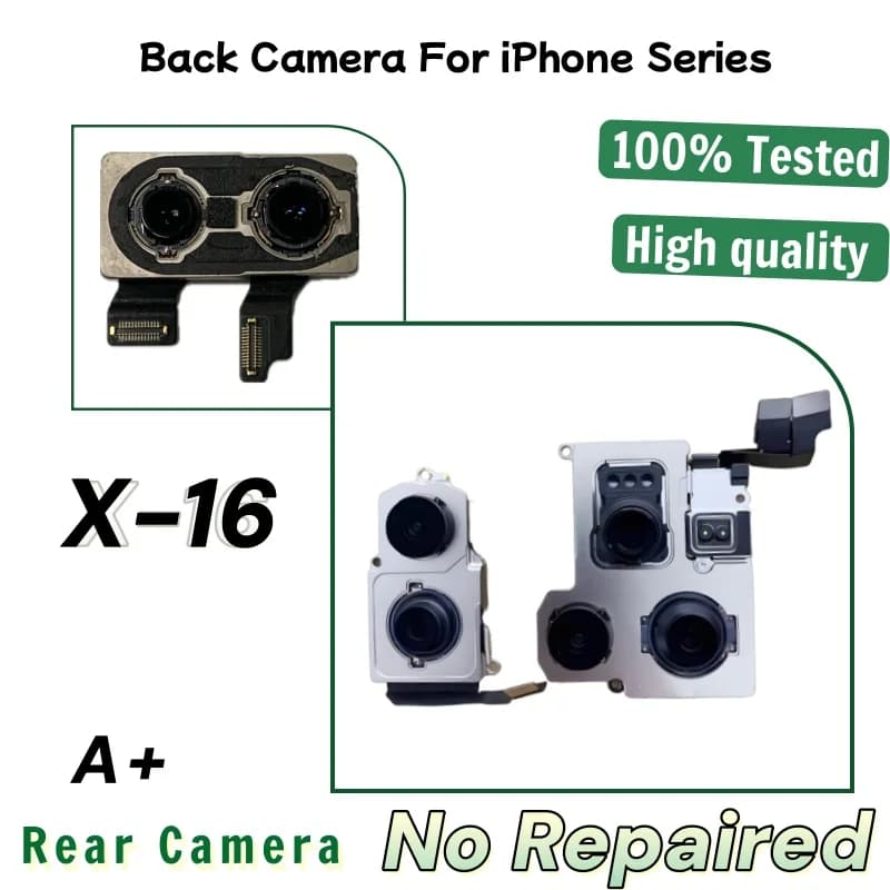 Testato Fotocamera Posteriore Per iPhone 11 12 13 14 15 16 Pro Max/Plus/mini Fotocamera Posteriore 13 Mini Obiettivo Principale Posteriore Cavo Della Flessione Della Fotocamera Sostituire