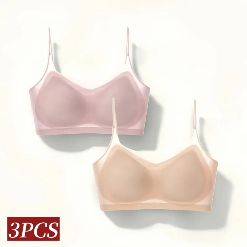 3 pezzi/set reggiseni ultrasottili da donna in seta di ghiaccio piccolo petto intimo lingerie sexy reggiseno imbottito senza cuciture top estivo