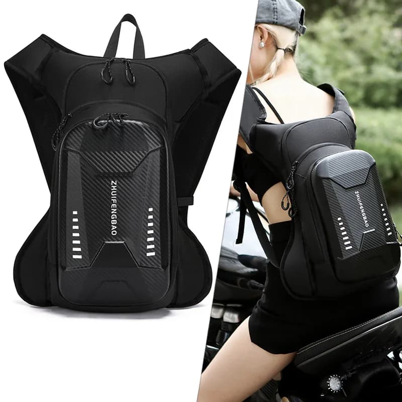 Zaino Unisex Moderno in PVC Rigido Impermeabile Stile Punk da Motociclista Arlecchino Borsa a Doppia Tracolla per Viaggi Casual