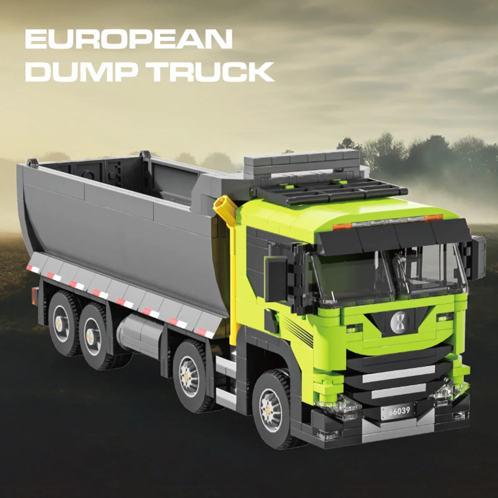 Europe Engineering Vehicle Building Blocks Set - 614pcs DIY Dump Truck & Trailer Assembly Bricks Educational Toy for Kids
