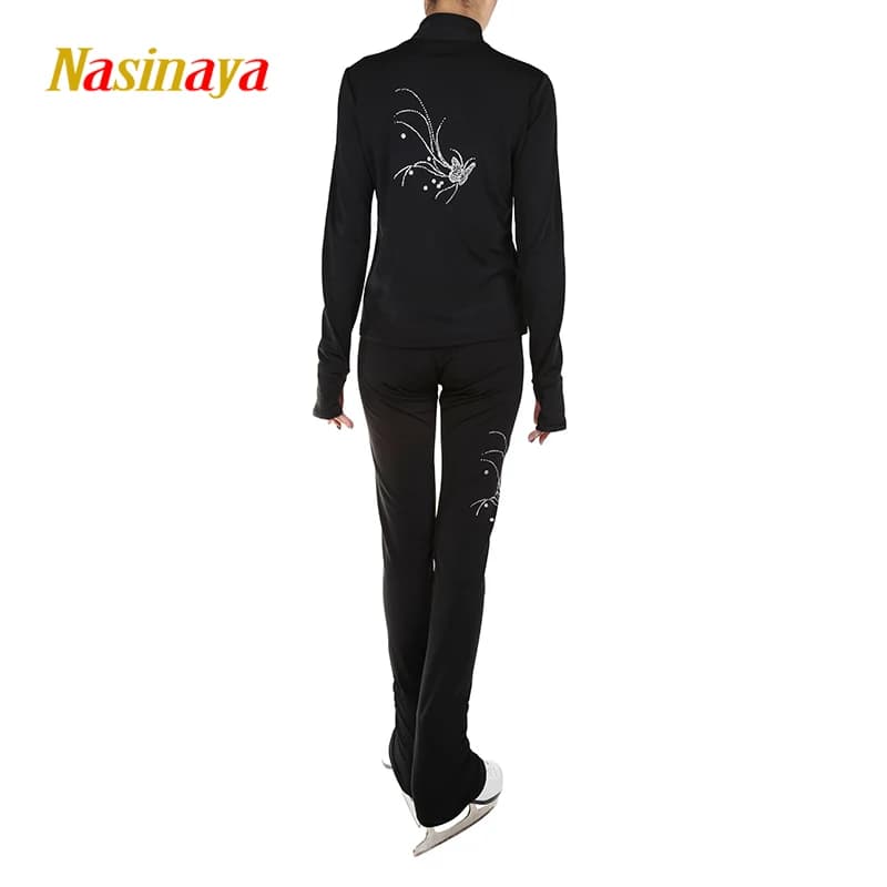 Girls children adult ice skating suit set butterfly pattern figure skating suit training