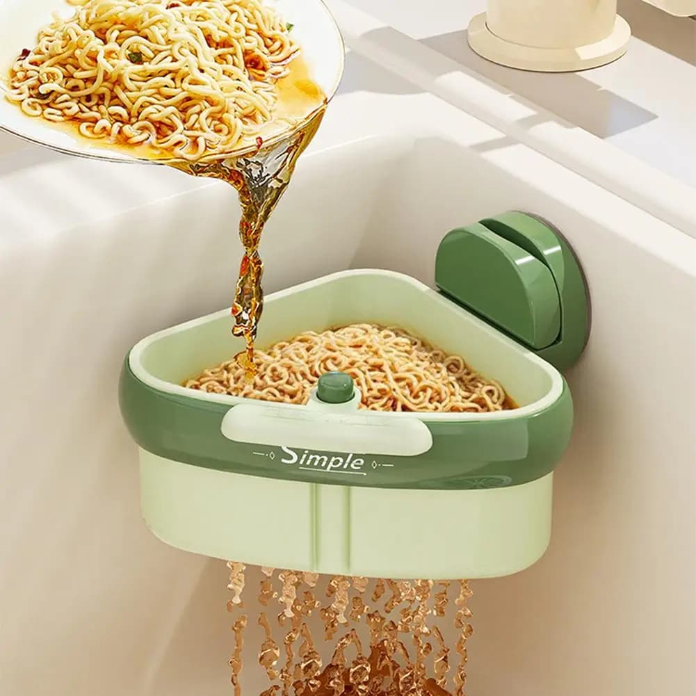 Kitchen Filter Drain Basket Fruit Vegetable Cleaning and Drainage Basket Cleaning Basket Triangular Sink Strainer for Food Waste