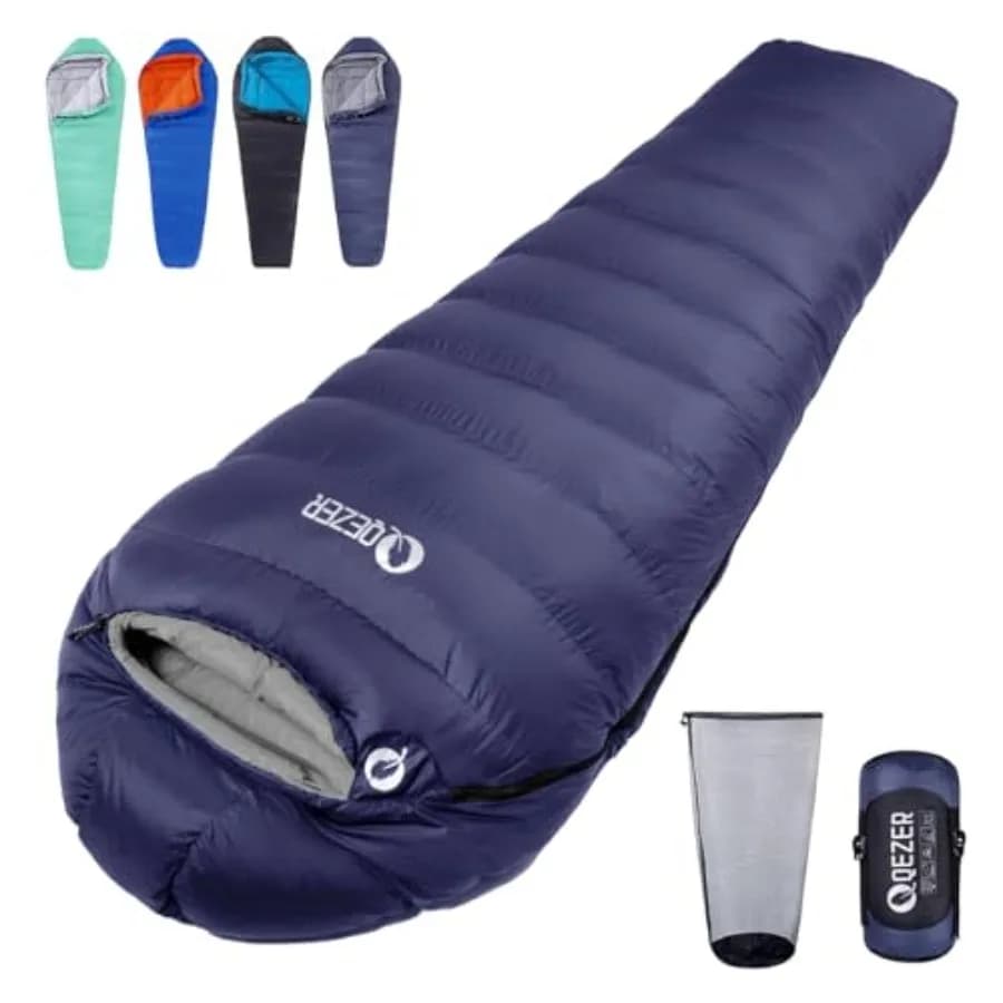 Goose feathers for adults 0 ° F 10 ° F 15 ° F 20 ° Sacco to Pelo Mummy F 600 Fill Power Lightweight and Compact for Cold and Hot climates, Ideal for Backpacking