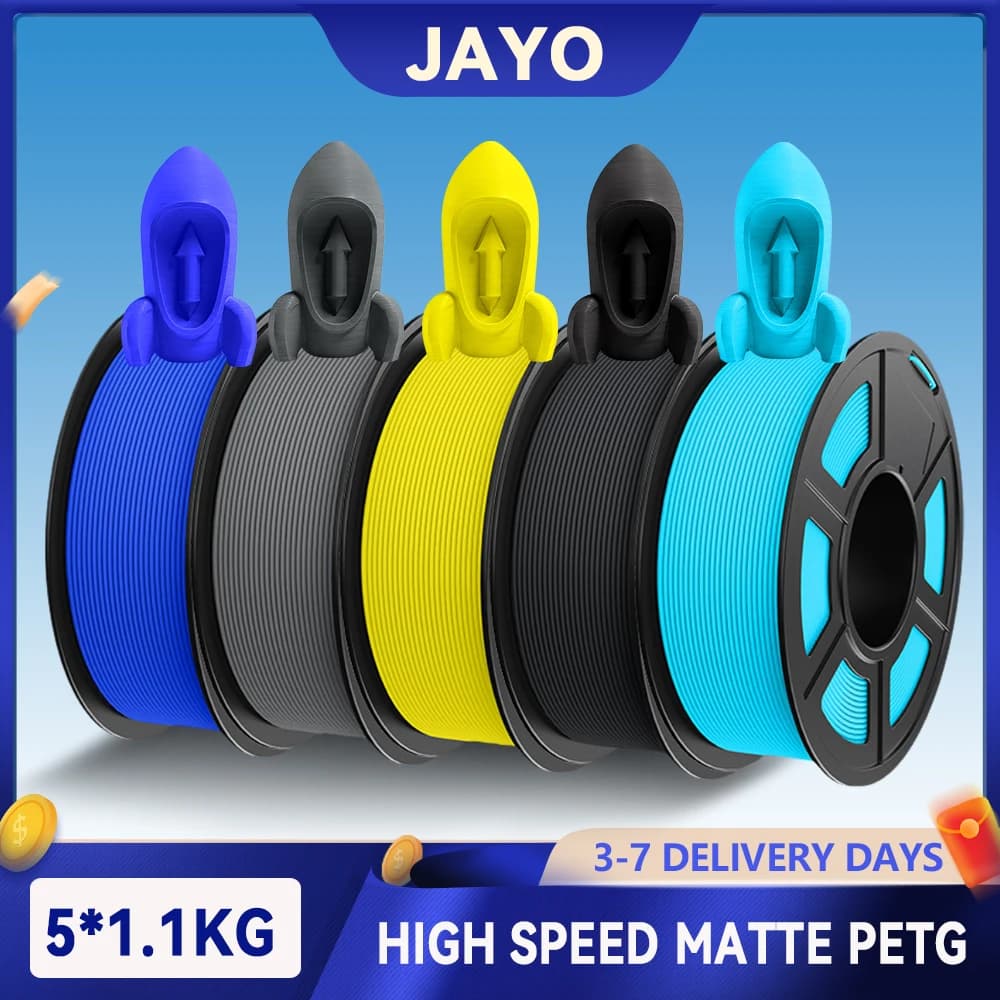 JAYO 5.5KG 3D High Speed Matte PETG Filament 1.75mm 30mm/s - 600mm/s Print Range High Flow Speedy PETG 3D FDM Printer Filament