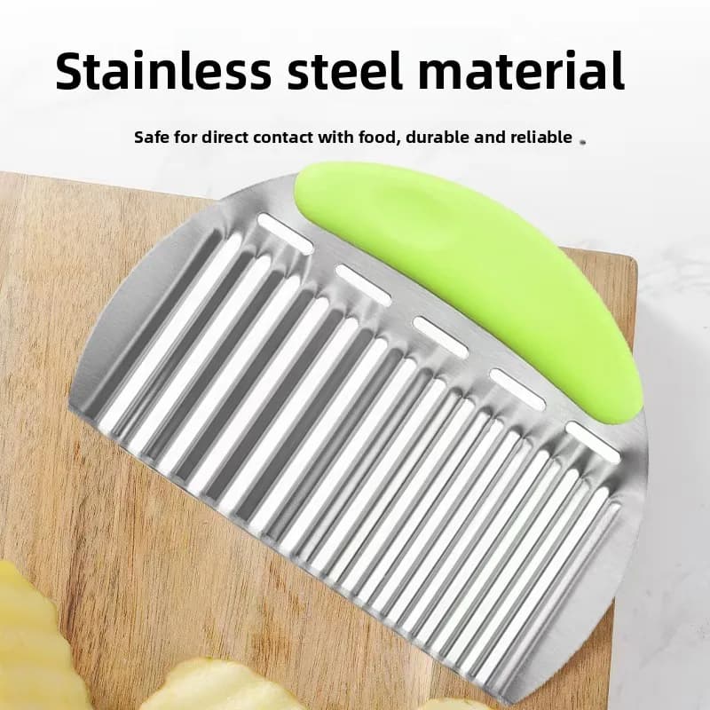 Undulated cutter in stainless steel, Lupo tooth slicer for Home Kitchen, Commercial Multifunction Tritaverdure, Langya Corrugated Cutter