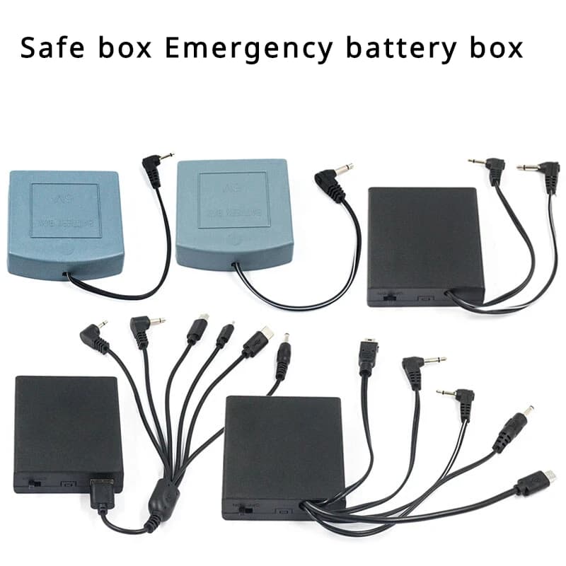 1/5 pz/lotto scatola di sicurezza scatola di alimentazione universale esterna di emergenza caricabatteria di Backup caricabatteria spina 2.5/3.5mm