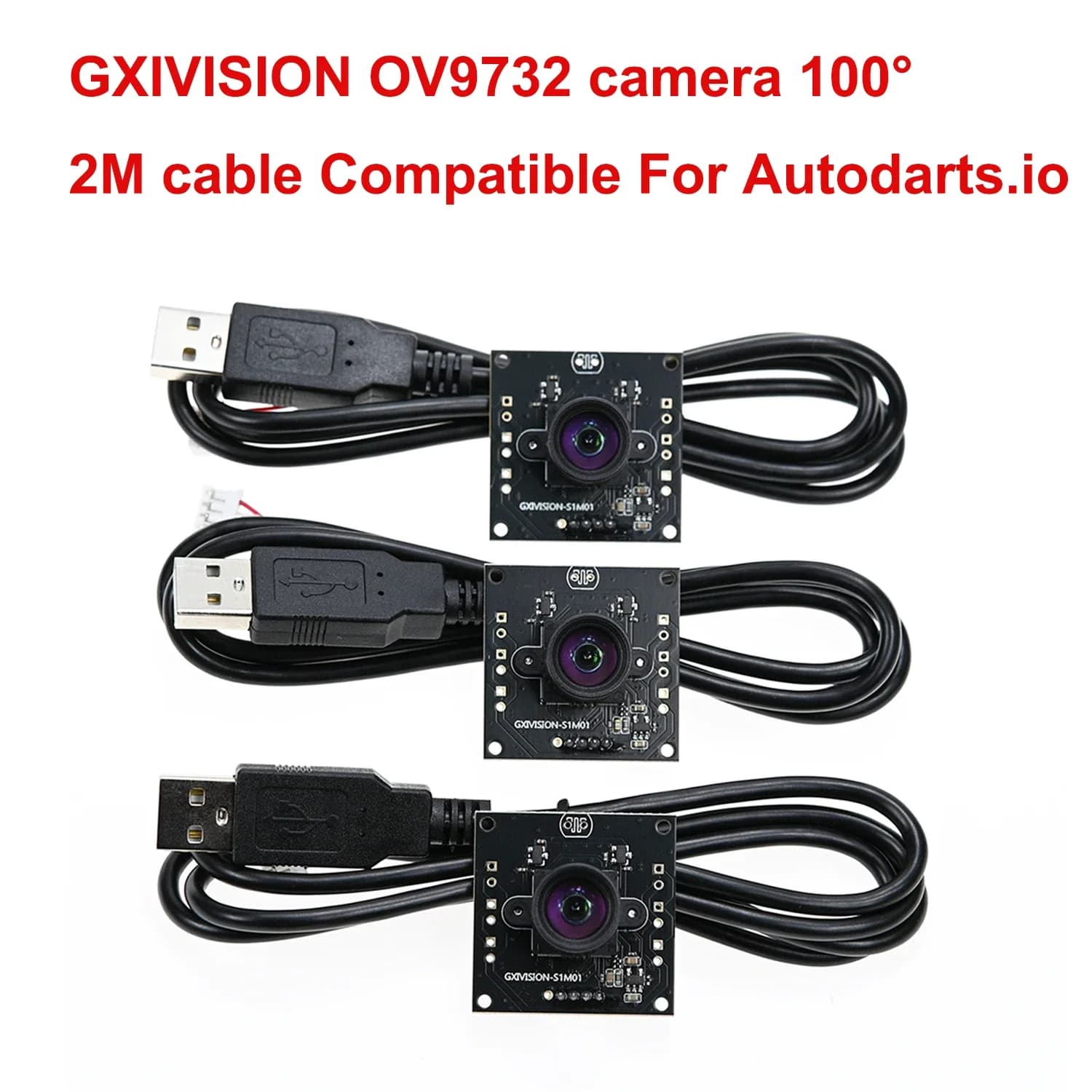 GXIVISION OV9732 USB camera module Cable 2 M 100 degrees 30 FPS No distortion, compatible for Autodarts.io Webcam DIY