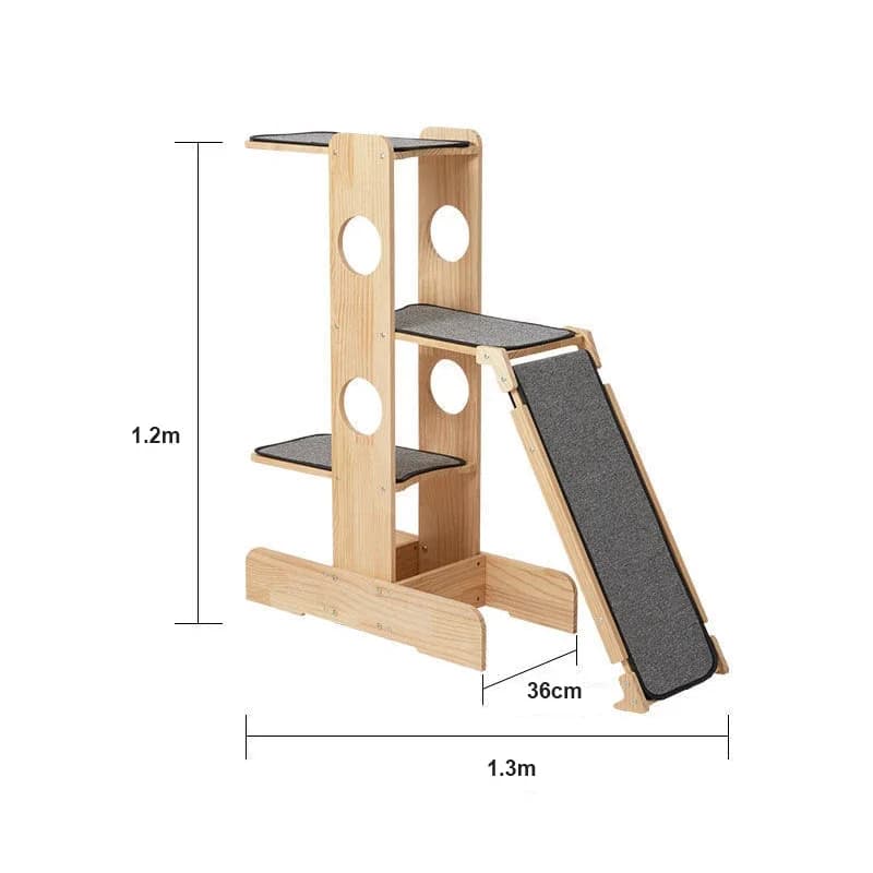 Climbing structure for cats Nest Tree Cat Large platform for jumping in solid wood Tiragraffi Climbing structure for cats with sisal rope