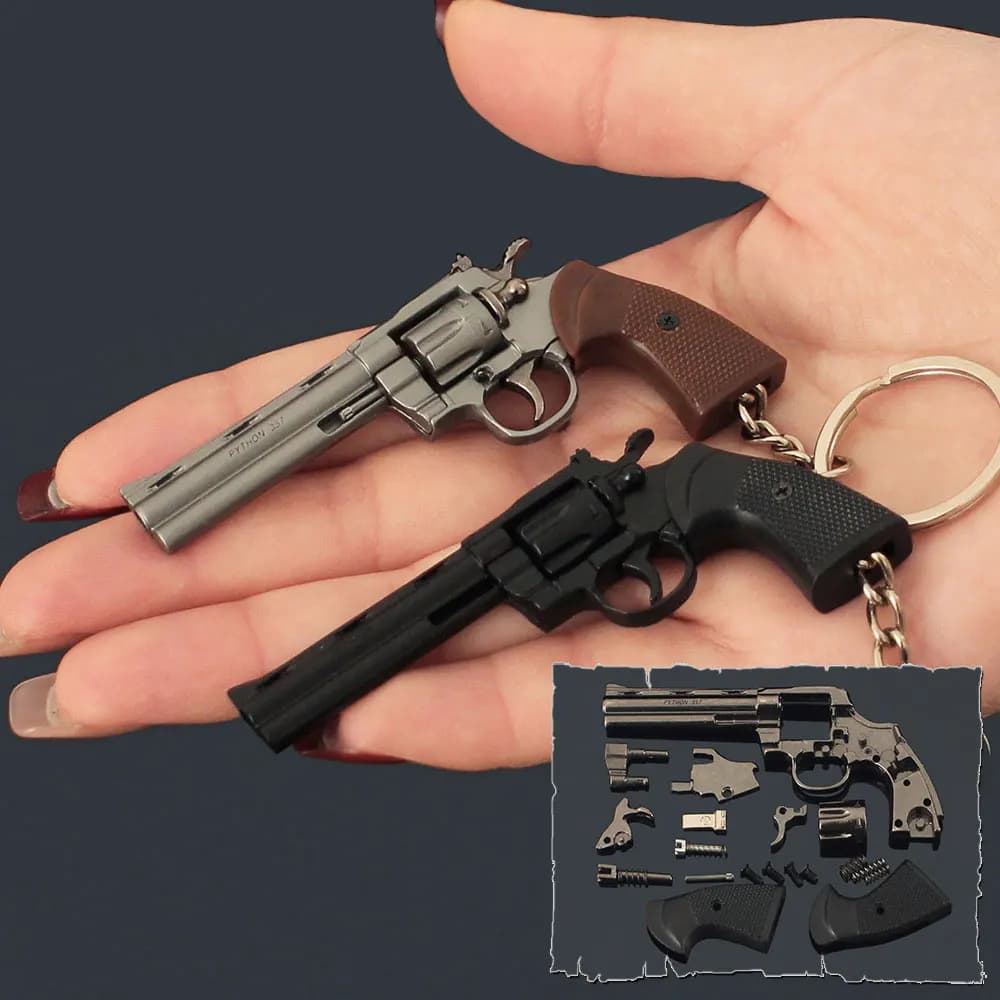 1: 3 Staccabile In Metallo Mini Revolver Modelli Ciondolo In Lega Giocattolo Portachiavi CS Gioco Arma Modello Action Figure Regali Di Natale ZG375