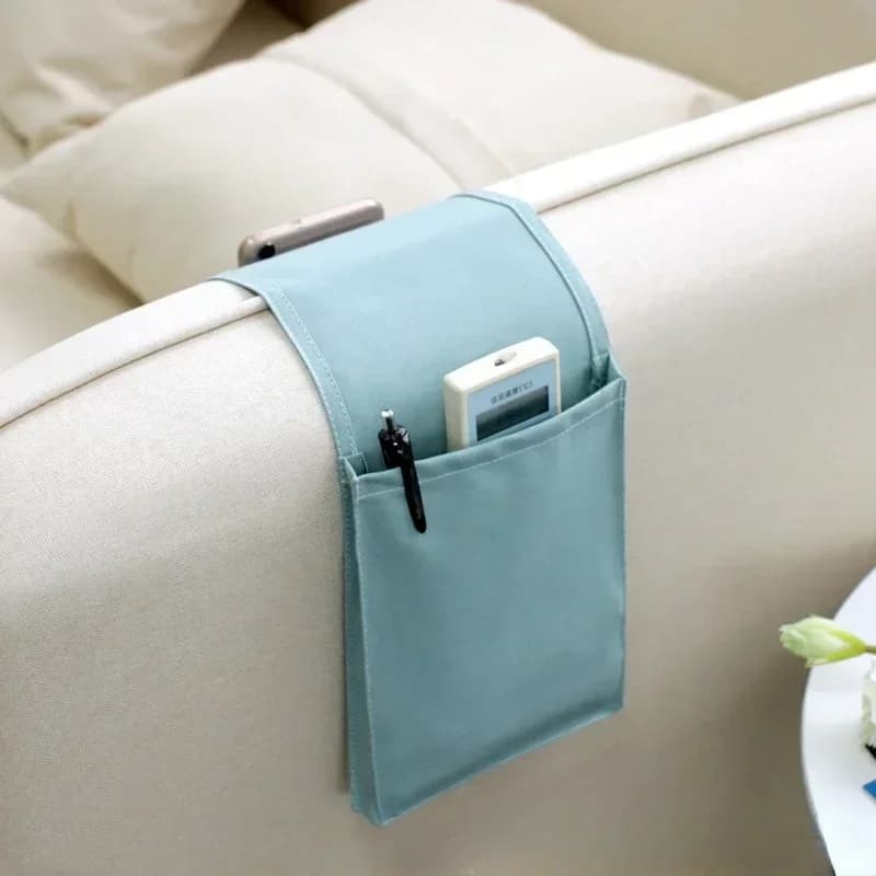 Borsa portaoggetti da comodino in cotone e lino, organizer da letto, borsa da scrivania, divano, TV, telecomando, borsa da appendere, organizer portaoggetti, tasche porta letto