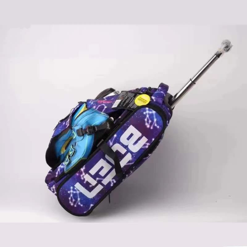 Borsa per pattini a rotelle Zaino per pattinaggio su ghiaccio multiscomparto Cinghie regolabili Borsa per pattini di figura 4 * 110mm Pattinaggio in linea e quad velocità