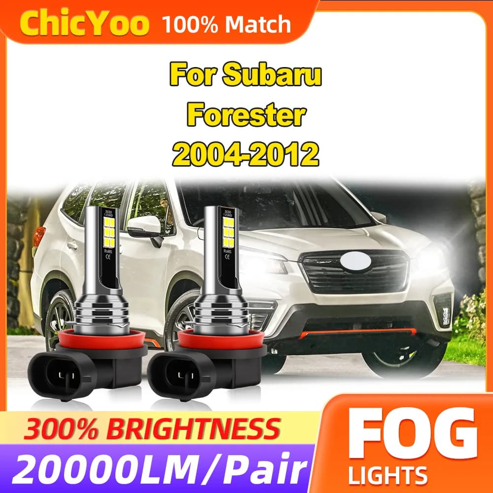 Fari Fendinebbia LED con Chip CSP 20000LM, 60W, 12V, 6000K Bianco per Subaru Forester 2004-2012