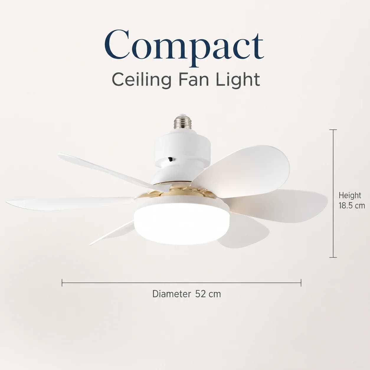 E27 Base Household Silent Ceiling Fan, Equipped with 30W LED Night Light, Wireless Remote Control, Smart Ceiling Fan Light