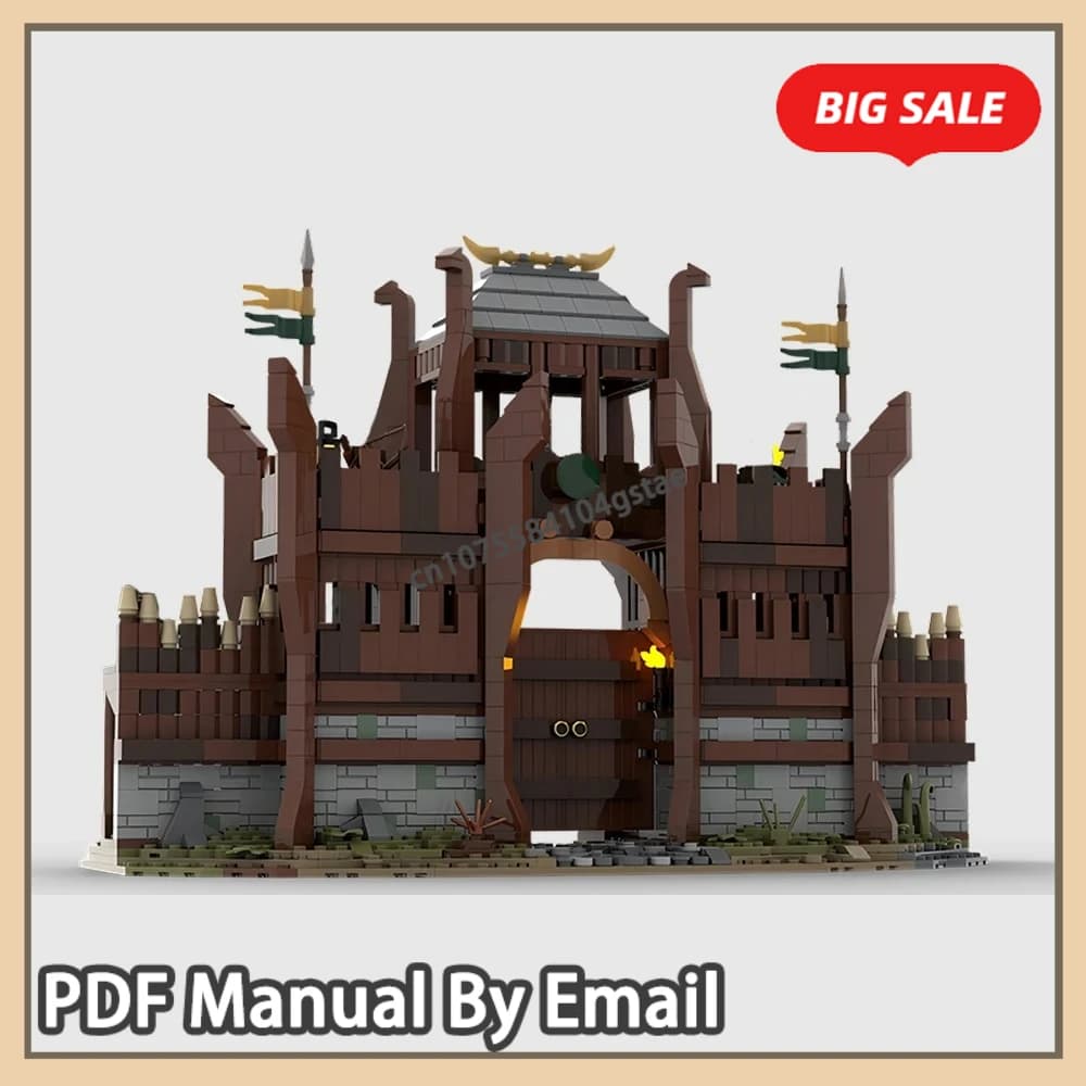 Serie Moive Rohan Gate Building Blocks Anello Idoras Porta Retro Cancello medievale Modello di assemblaggio Puzzle Giocattolo Regalo di compleanno