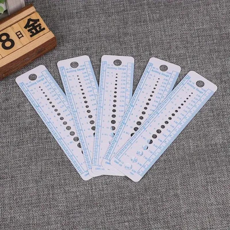 5pc Ruler Knitting Needle Gauge Inch Sewing Tool 2 To 10mm Size Measure Sewing Accessories