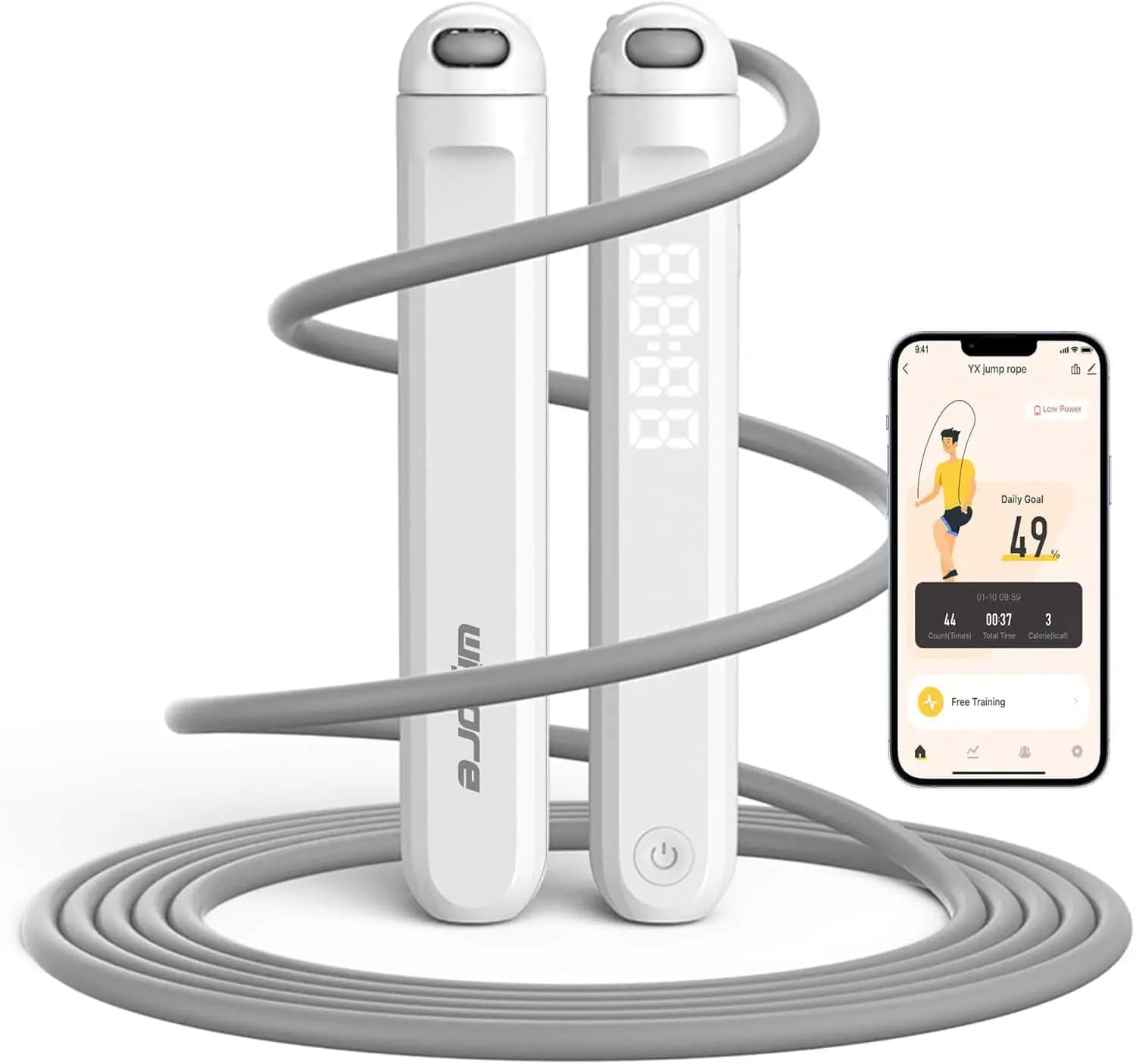 Corda per Saltare Intelligente con Contatore e App - Corda Veloce Anti-Groviglio per Fitness, Allenamento a Casa, Regalo per Adulti e Bambini