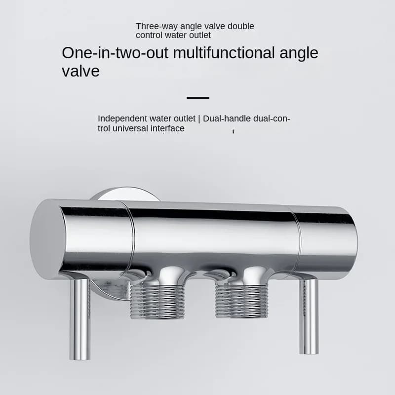 Uno in due fuori valvola angolare mini distributore di acqua per WC rubinetto multifunzionale per lavatrice a doppia apertura con doppio controllo