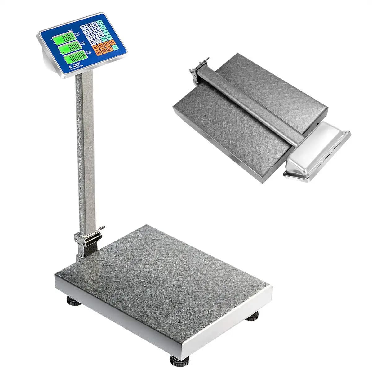 Bilancia Digitale da Pavimento per Calcolo Peso, Spedizioni Postali, Bagagli e Pacchi, 660 libbre, Precisa, Calcolatore Prezzi LB KG, Alta Precisione