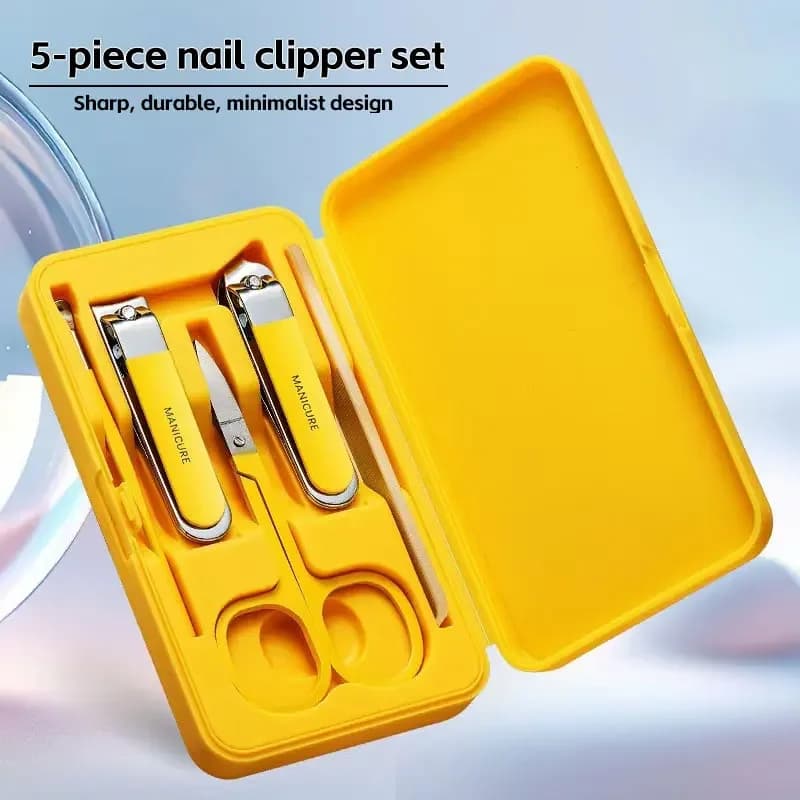 Set di 5 Pezzi per Unghie in Acciaio Inossidabile, Eleganti Tronchesine per Unghie, Lima per Unghie, Set Completo per Manicure, Strumenti di Bellezza