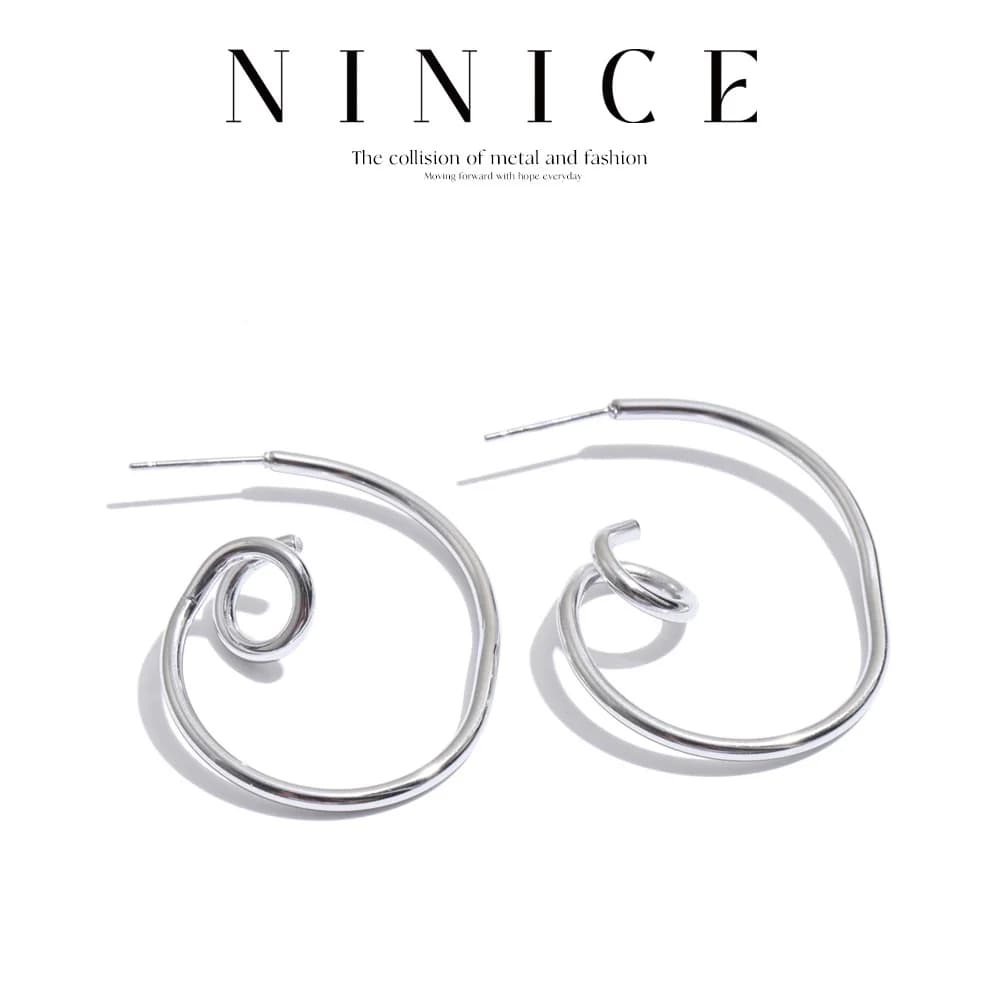 NiNice Stainless Steel Earrings for Women Daily Versatile Minimalist Casual Geometric Ear Jewelry PVD Plated Waterproof