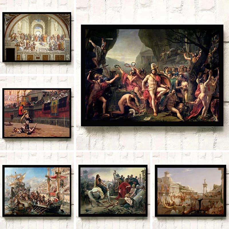 Classical Painting Poster The Death of Socrates Pollice Verso Canvas Painting Modern Wall Art Picture for Living Room Home Decor