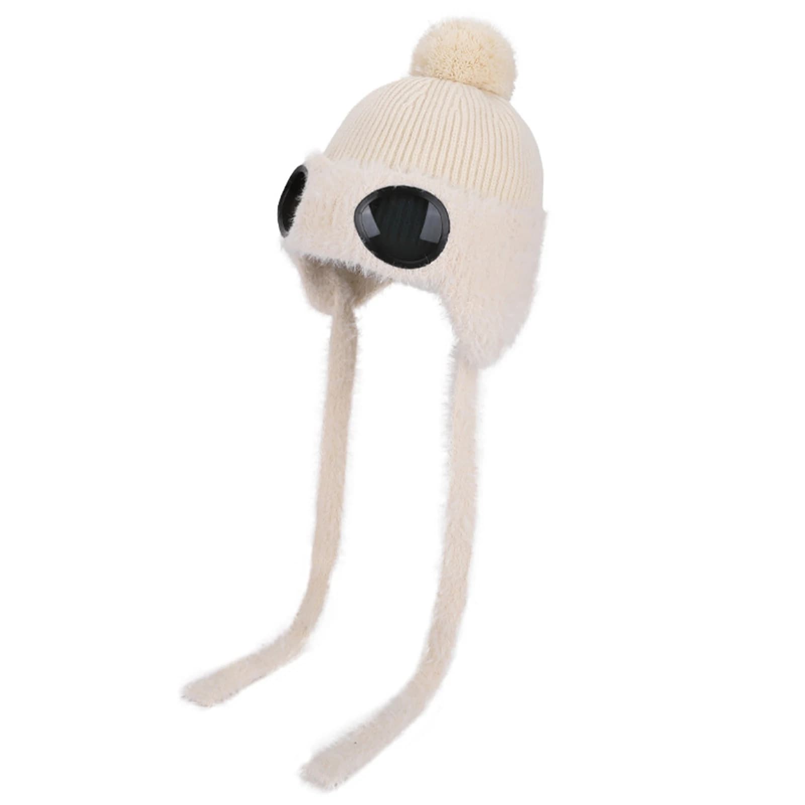 Warm Pom Hat Pom Winter Women Outdoor Thick Earflap Cap With Goggles Cold Weather Windproof Aviator Hat Snow Ski Warm Plush 2026